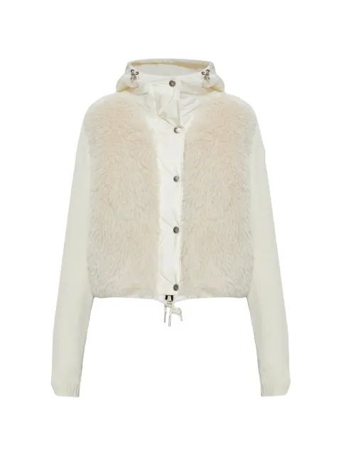 Moncler quilted shearling-panel cardigan