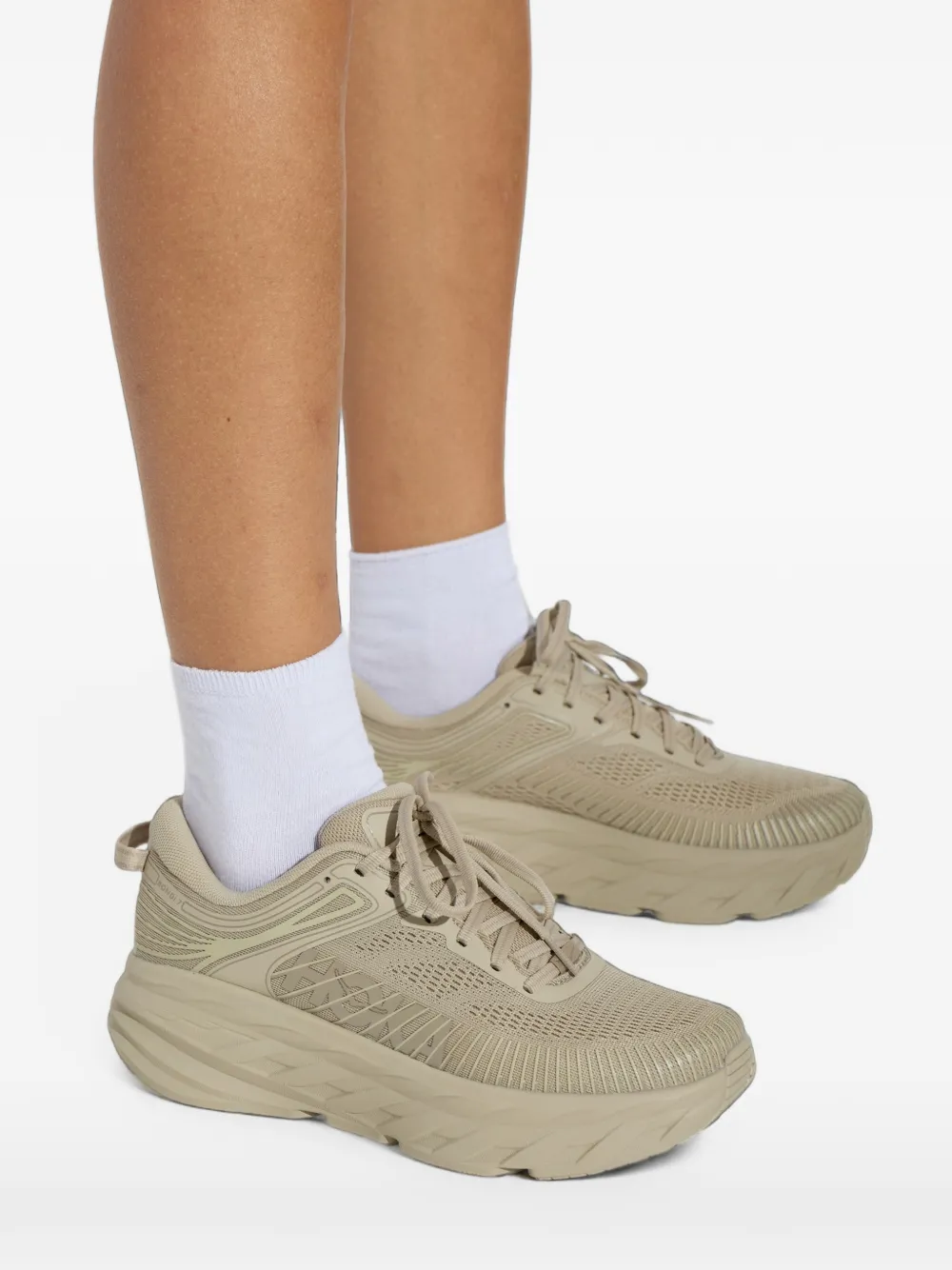 HOKA Bondi 7 mesh sneakers Beige