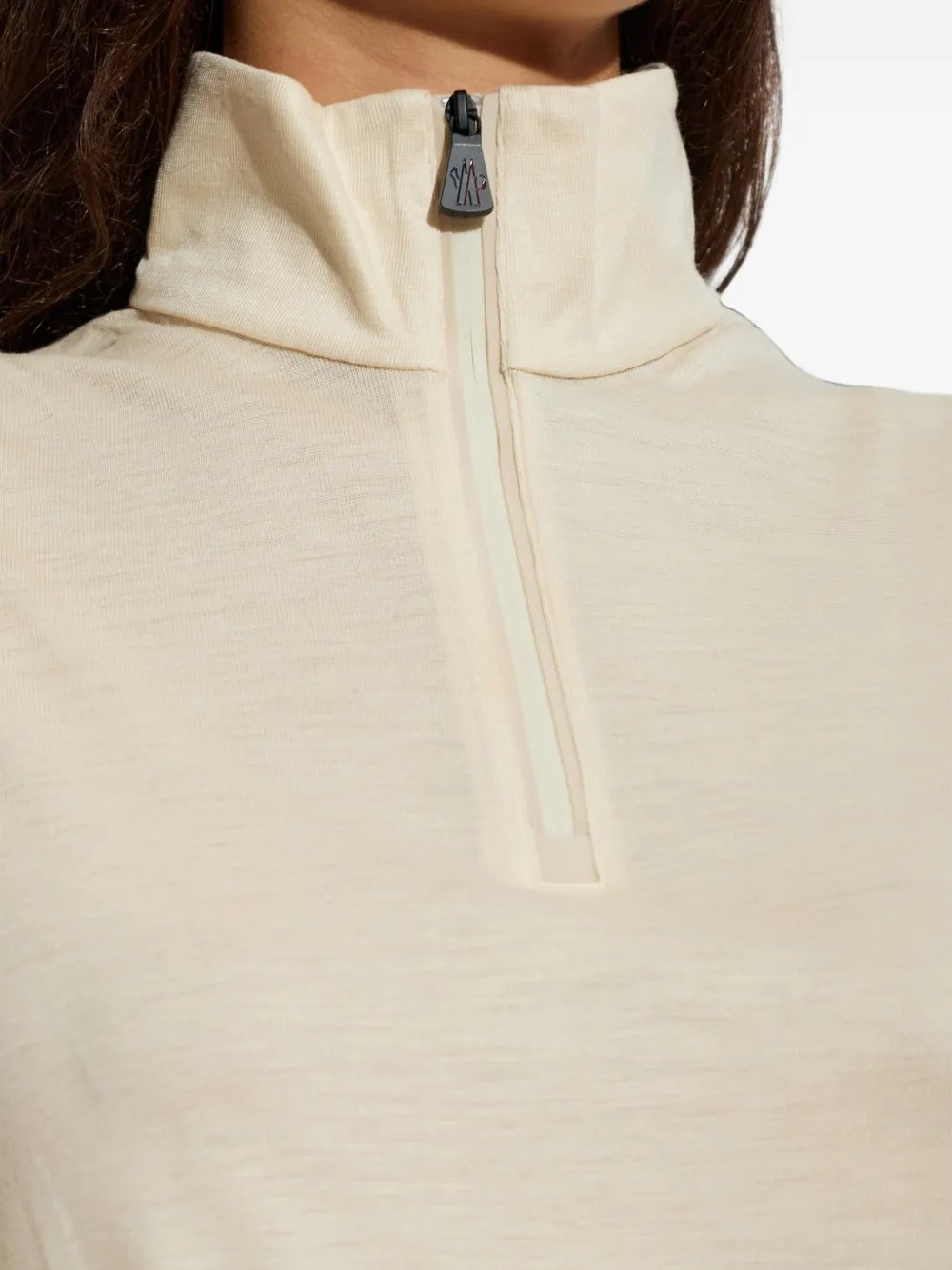 Moncler Grenoble Trui met halve rits Wit