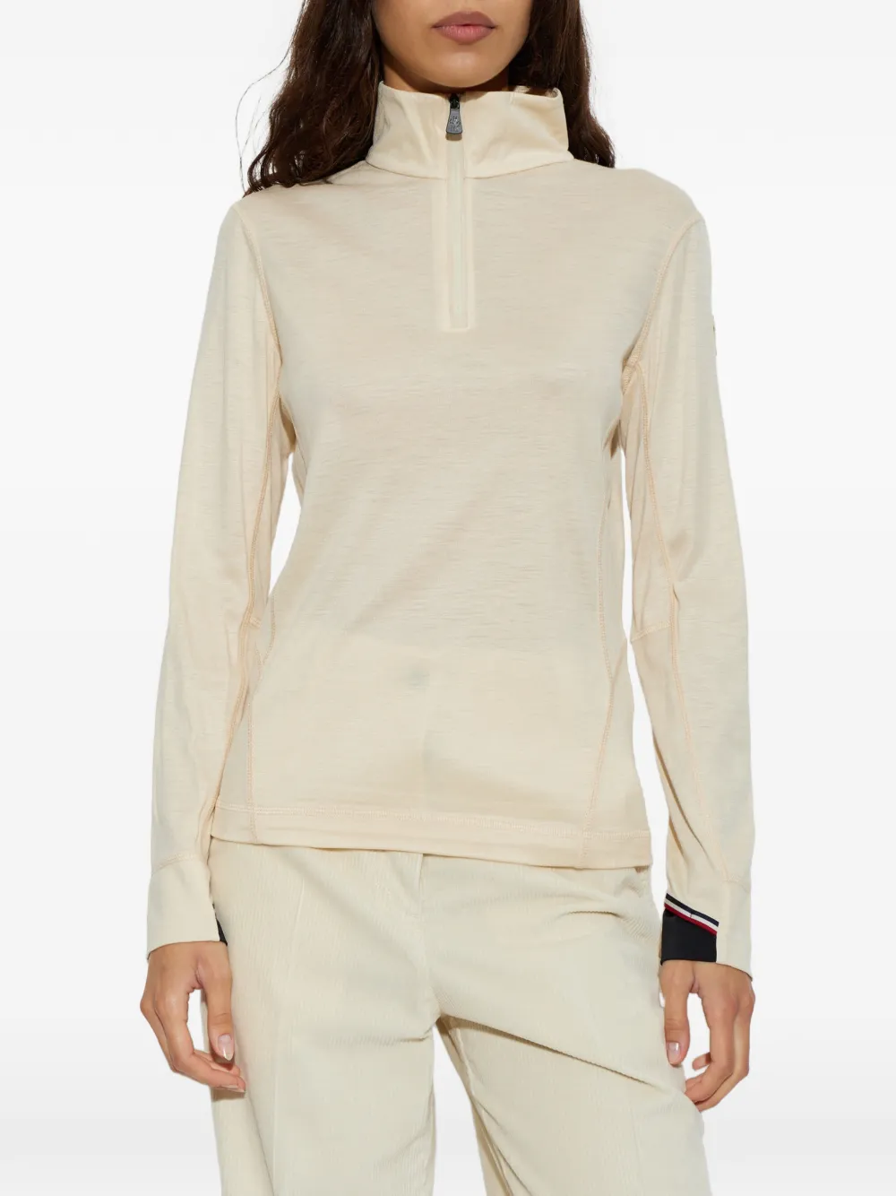 Moncler Grenoble Trui met halve rits Wit