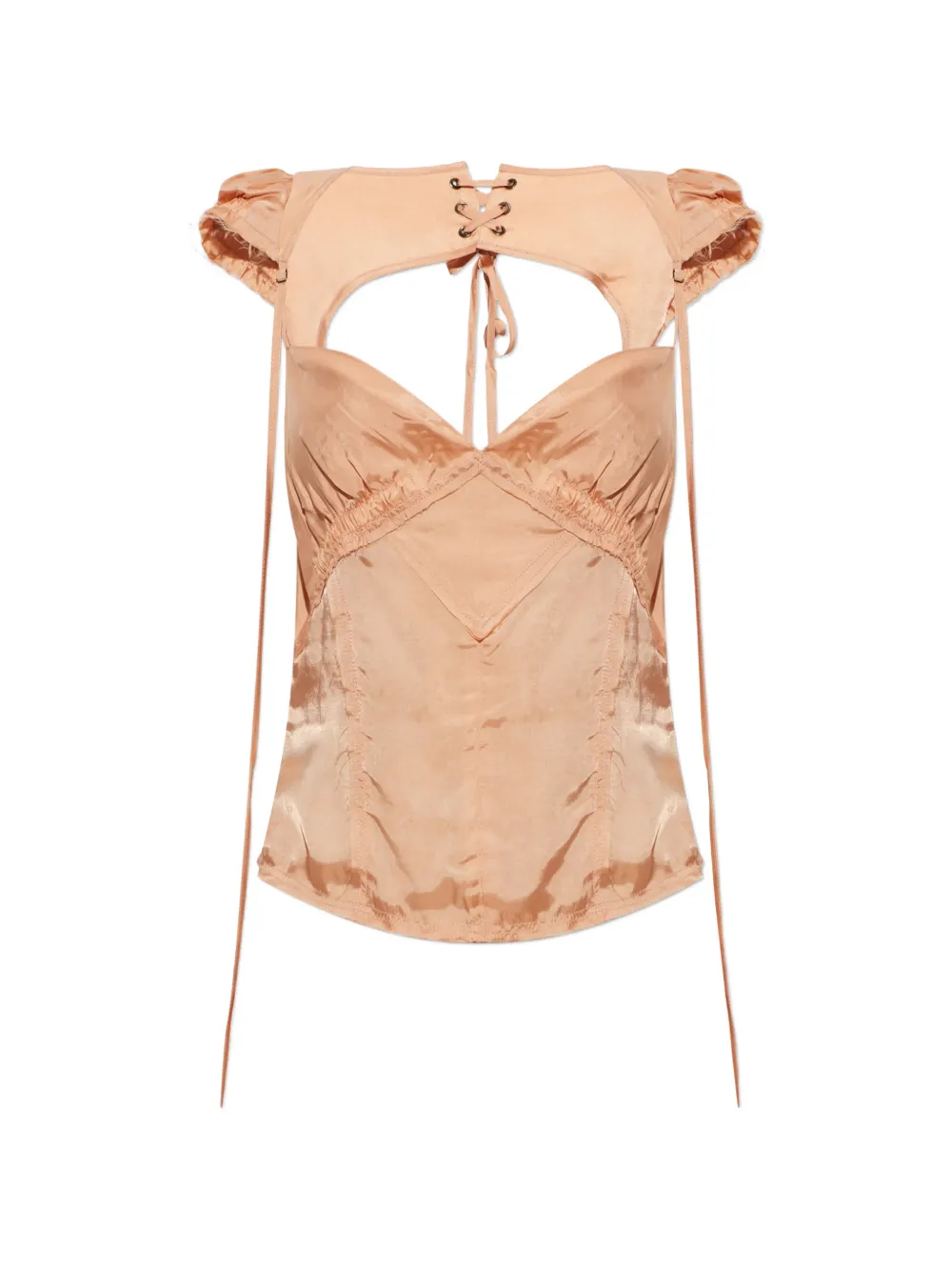 KNWLS Beth lace-up top - Pink