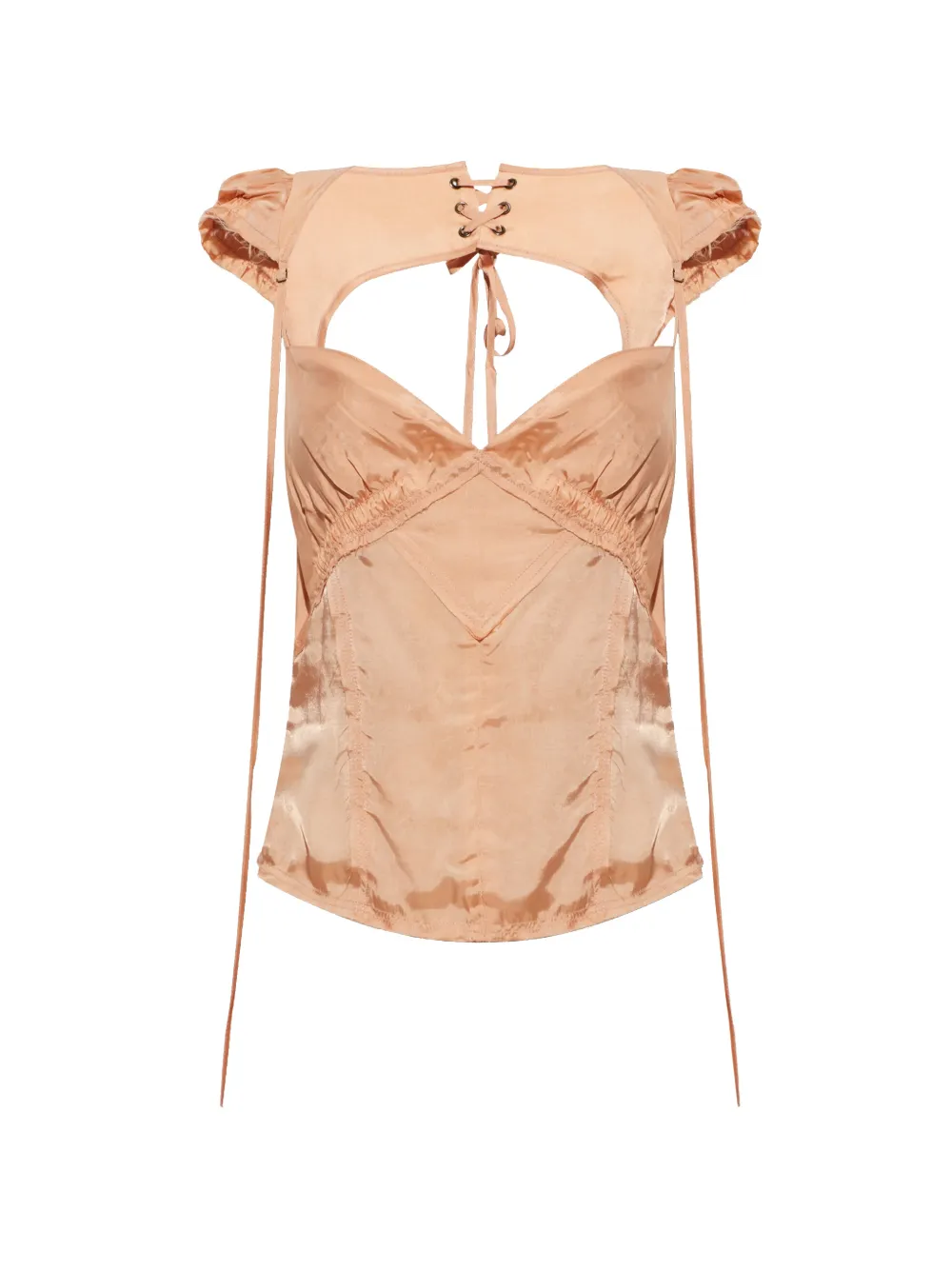 KNWLS Beth lace-up top - Pink