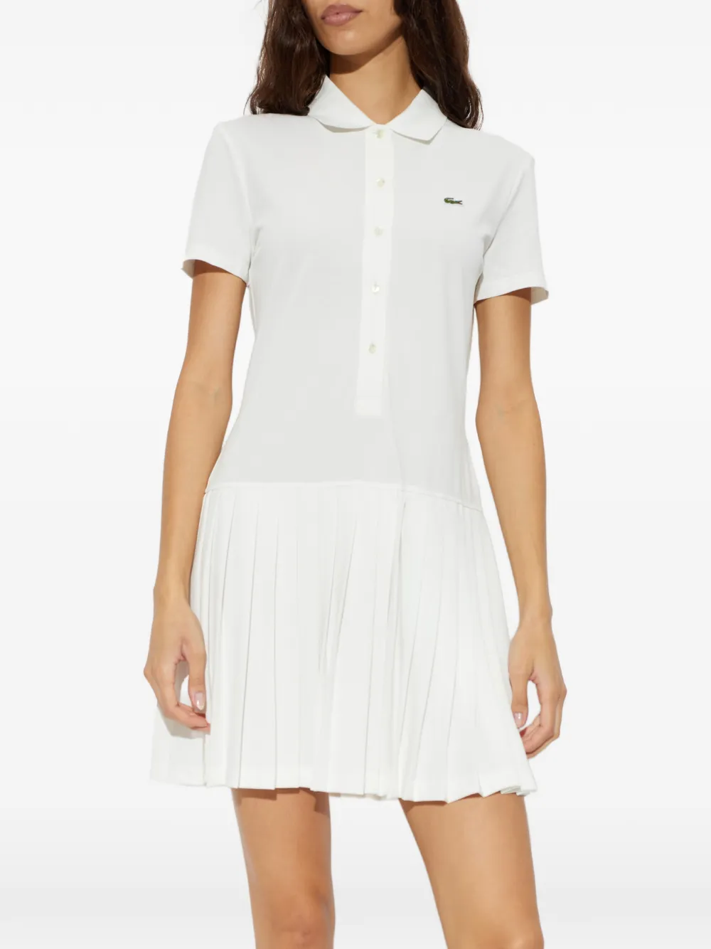 Lacoste Mini-polojurk met plooien Wit