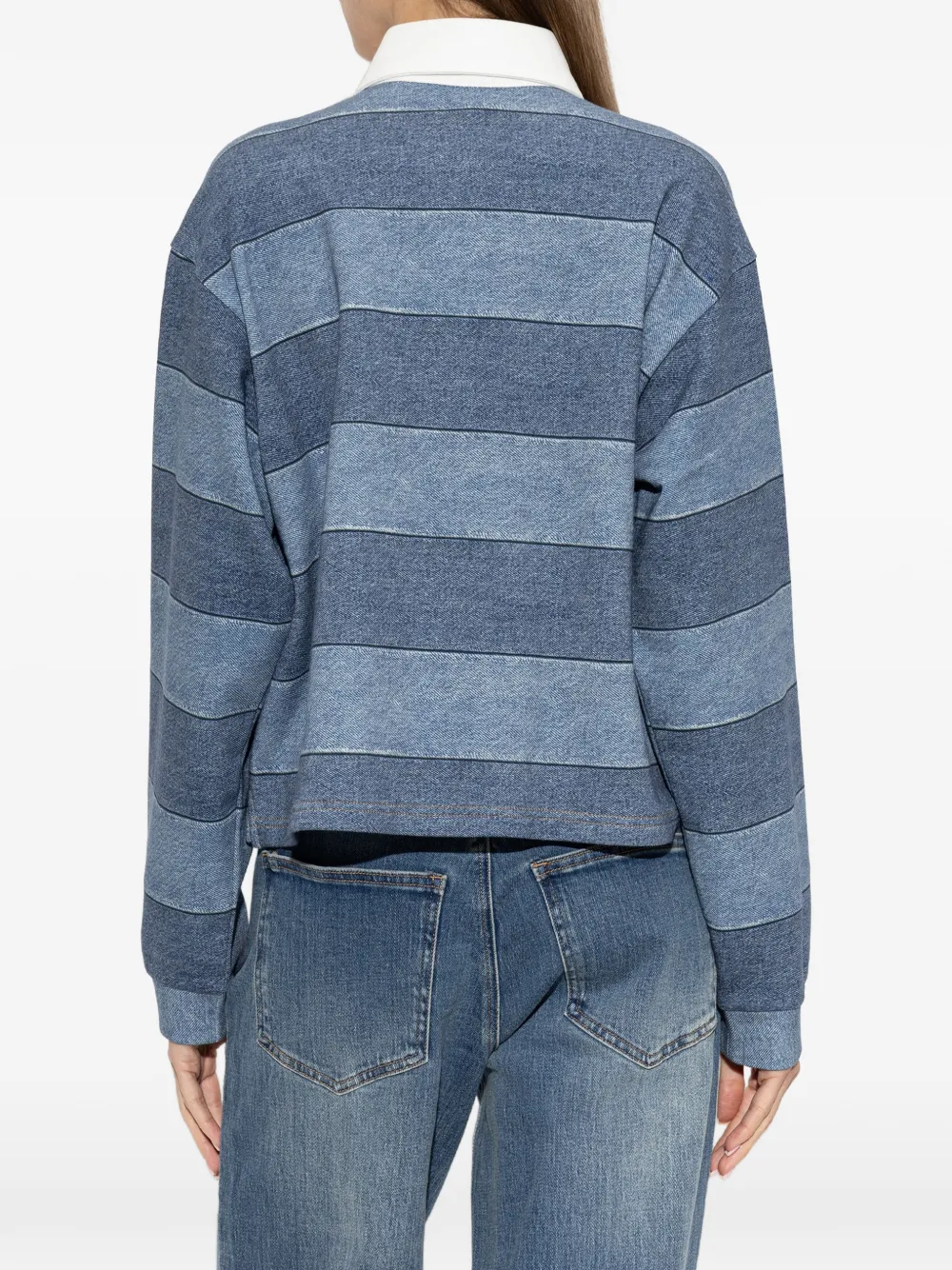 rag & bone Miramar cropped rugby poloshirt Blauw