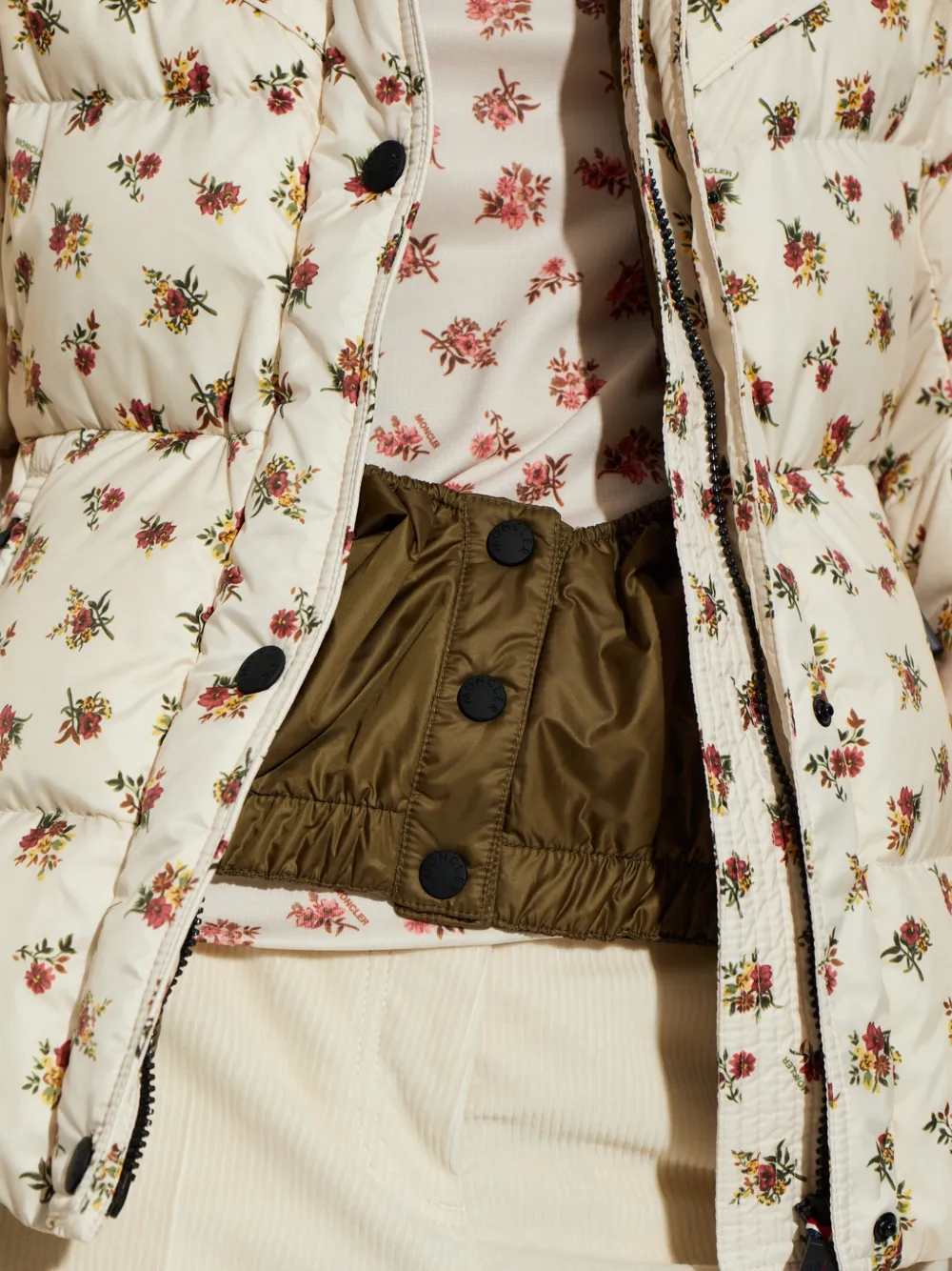 Moncler Grenoble Karshi ski-jack met bloemen-print Wit