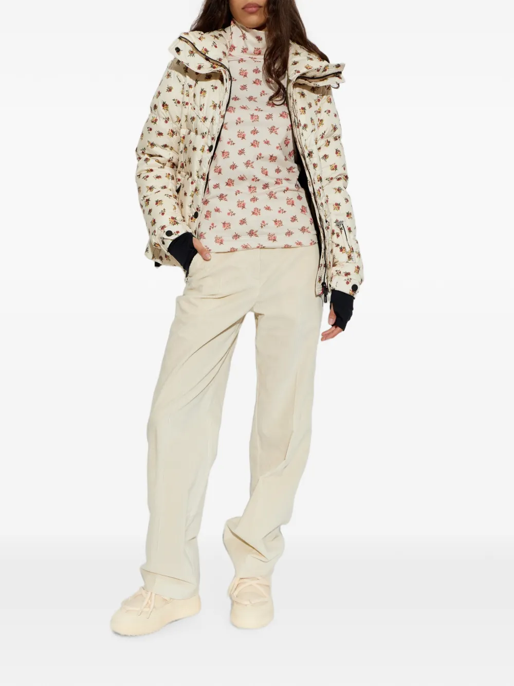 Moncler Grenoble Karshi ski-jack met bloemen-print Wit