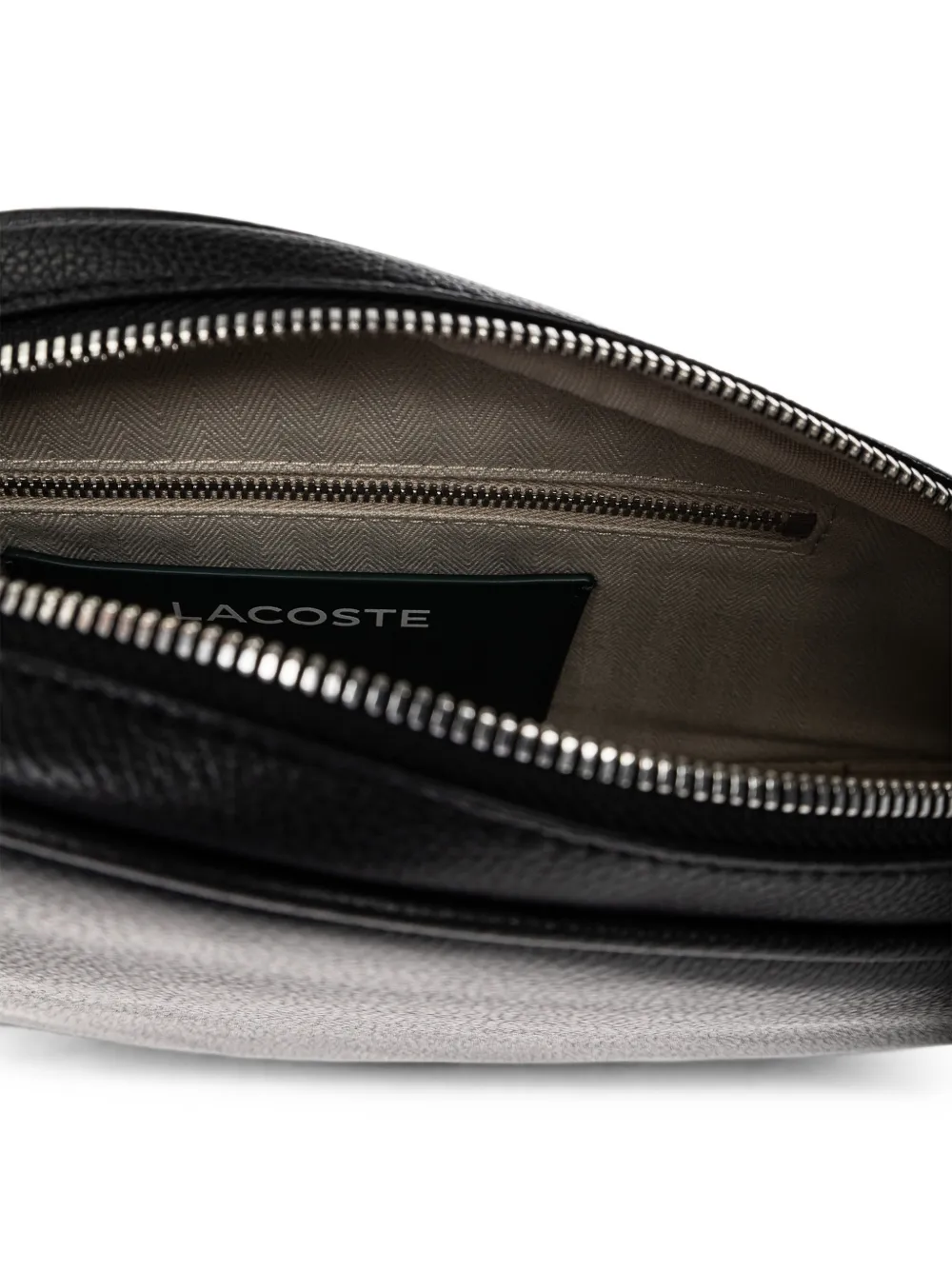 Lacoste Smash Court leren schoudertas met racketvorm Zwart