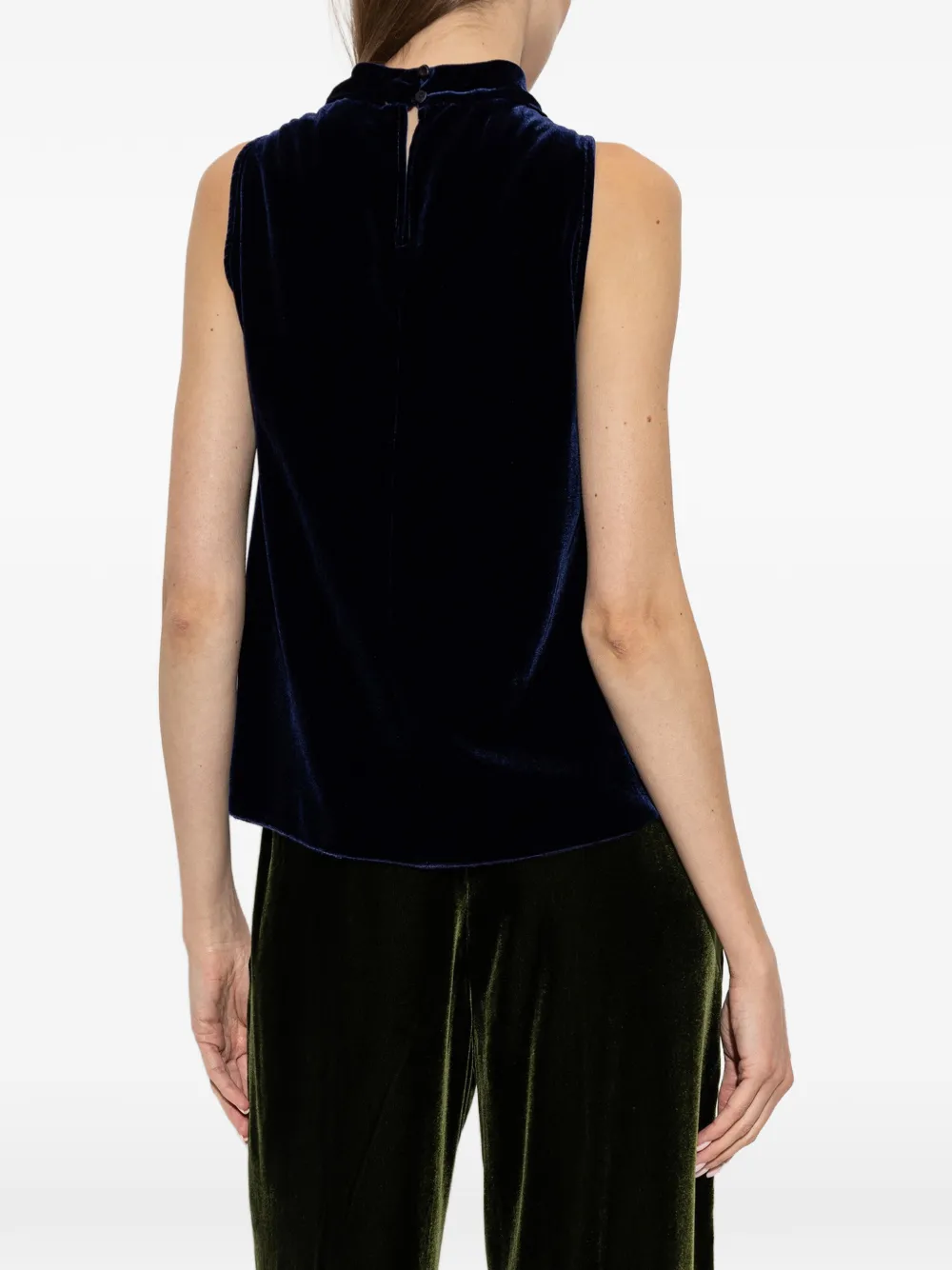 Forte velvet halterneck top Zwart