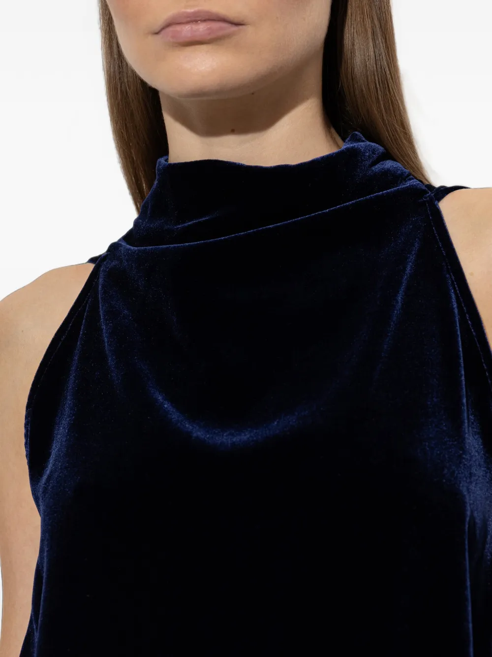 Forte velvet halterneck top Zwart