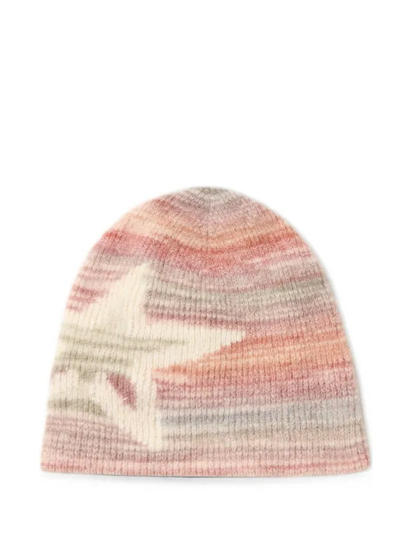 Perfect Moment Wool-blend Pastel Striped Beanie in Neutrals
