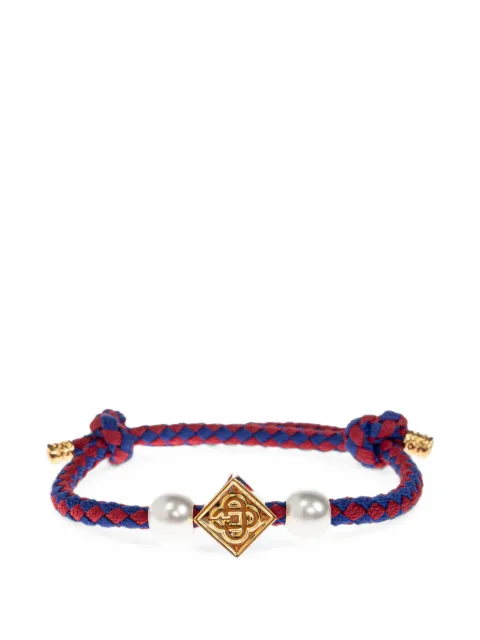 Casablanca braided faux-pearl bracelet