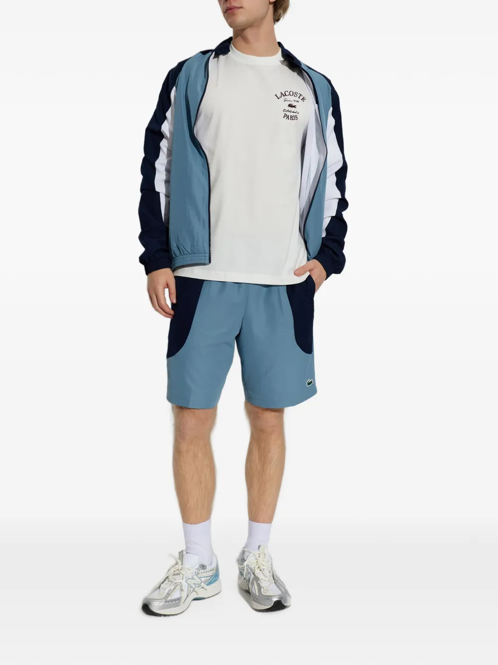 Lacoste T-shirt met geborduurd logo Wit