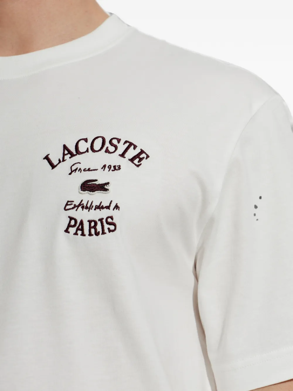 Lacoste T-shirt met geborduurd logo Wit