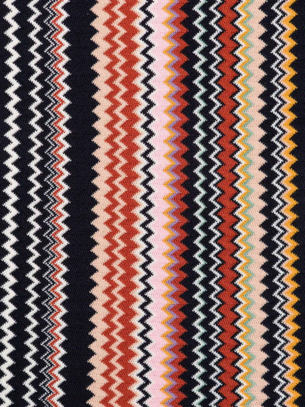 Missoni Sjaal met franje en zigzagprint Zwart