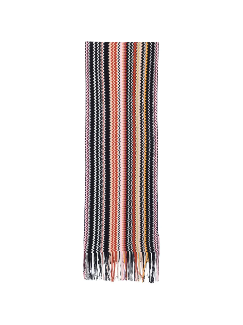 Missoni zigzag fringed scarf - Schwarz