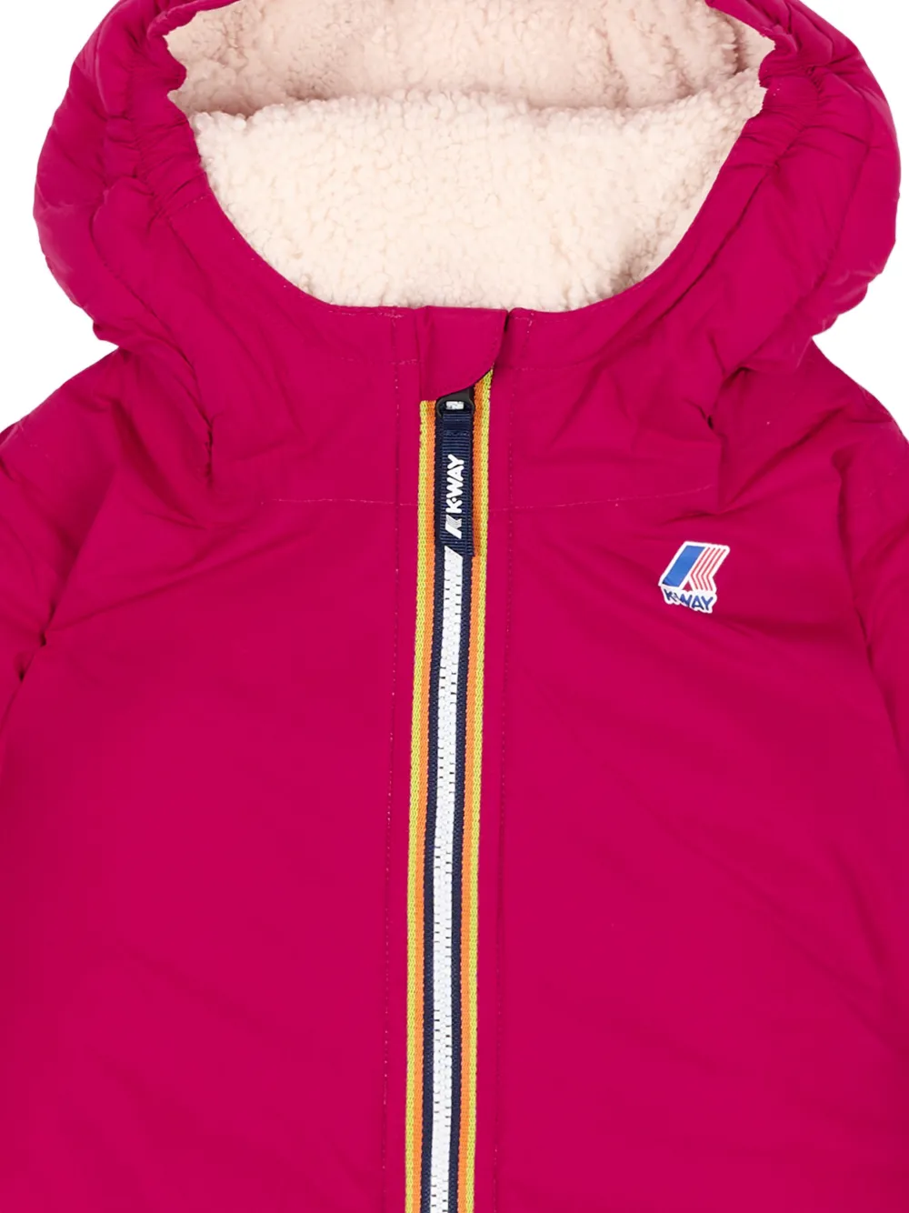 K Way Kids Claudine Bear gewatteerd jack met capuchon Roze