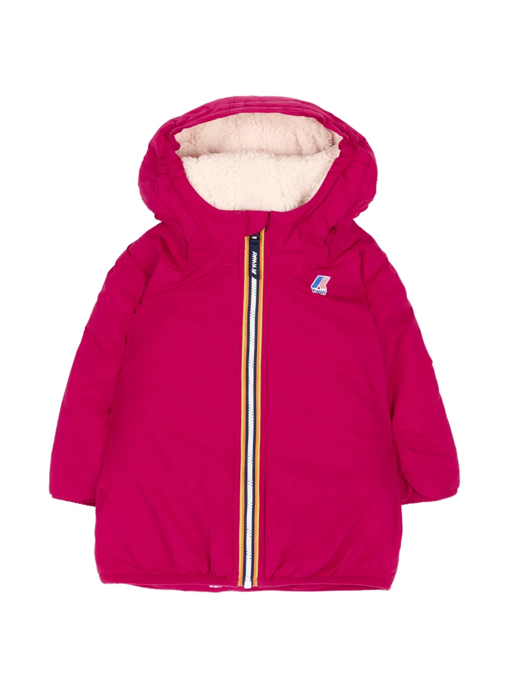 K Way Kids Claudine Bear hooded padded jacket - Rosa