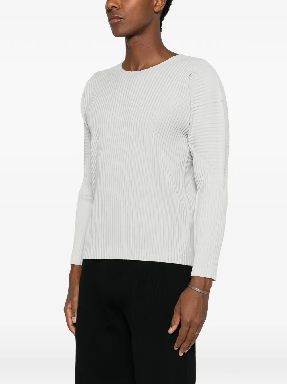 Homme Plissé Issey Miyake Geplooid T-shirt met lange mouwen Grijs