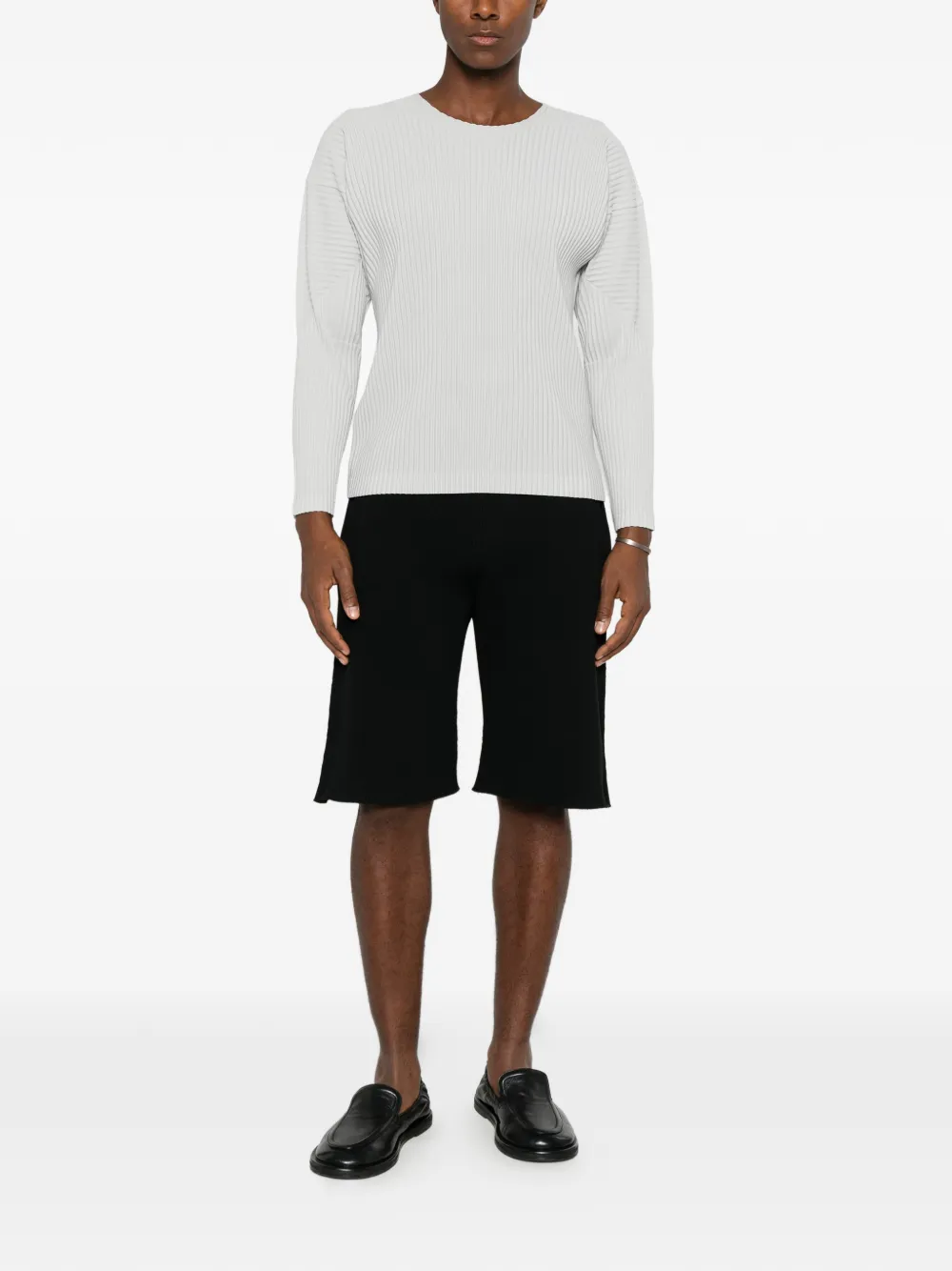 Homme Plissé Issey Miyake Geplooid T-shirt met lange mouwen Grijs