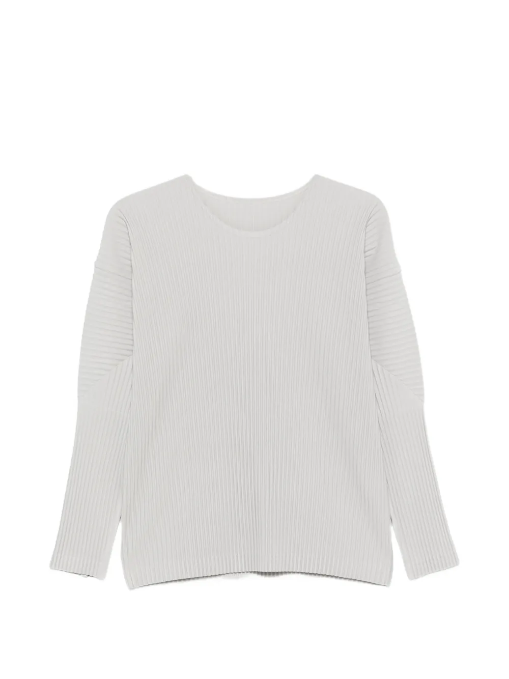 Homme Plissé Issey Miyake long-sleeve pleated T-shirt - Grigio