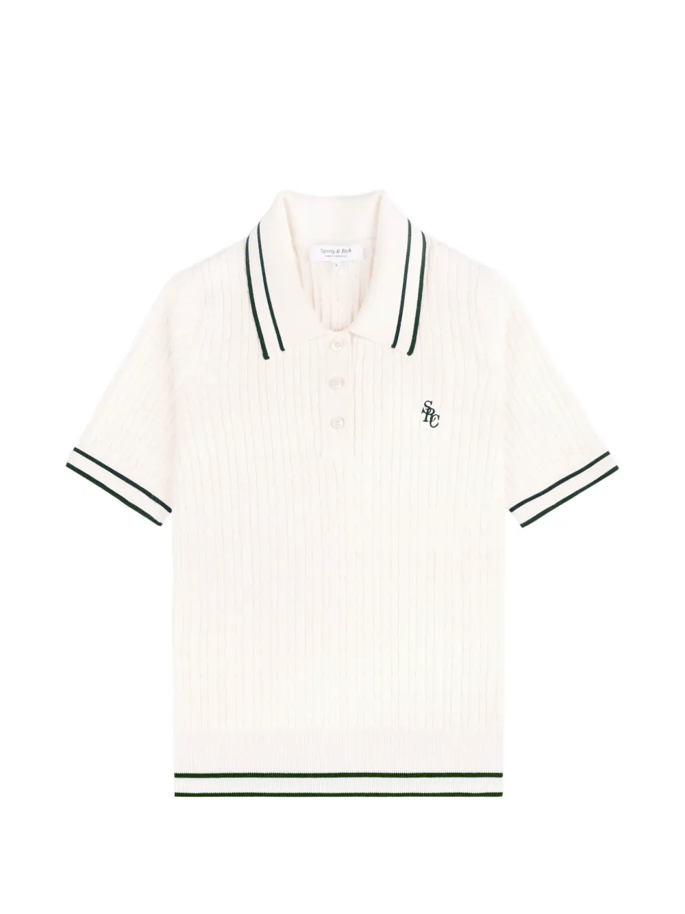 Sporty & Rich Polo in maglia intrecciata - Toni neutri