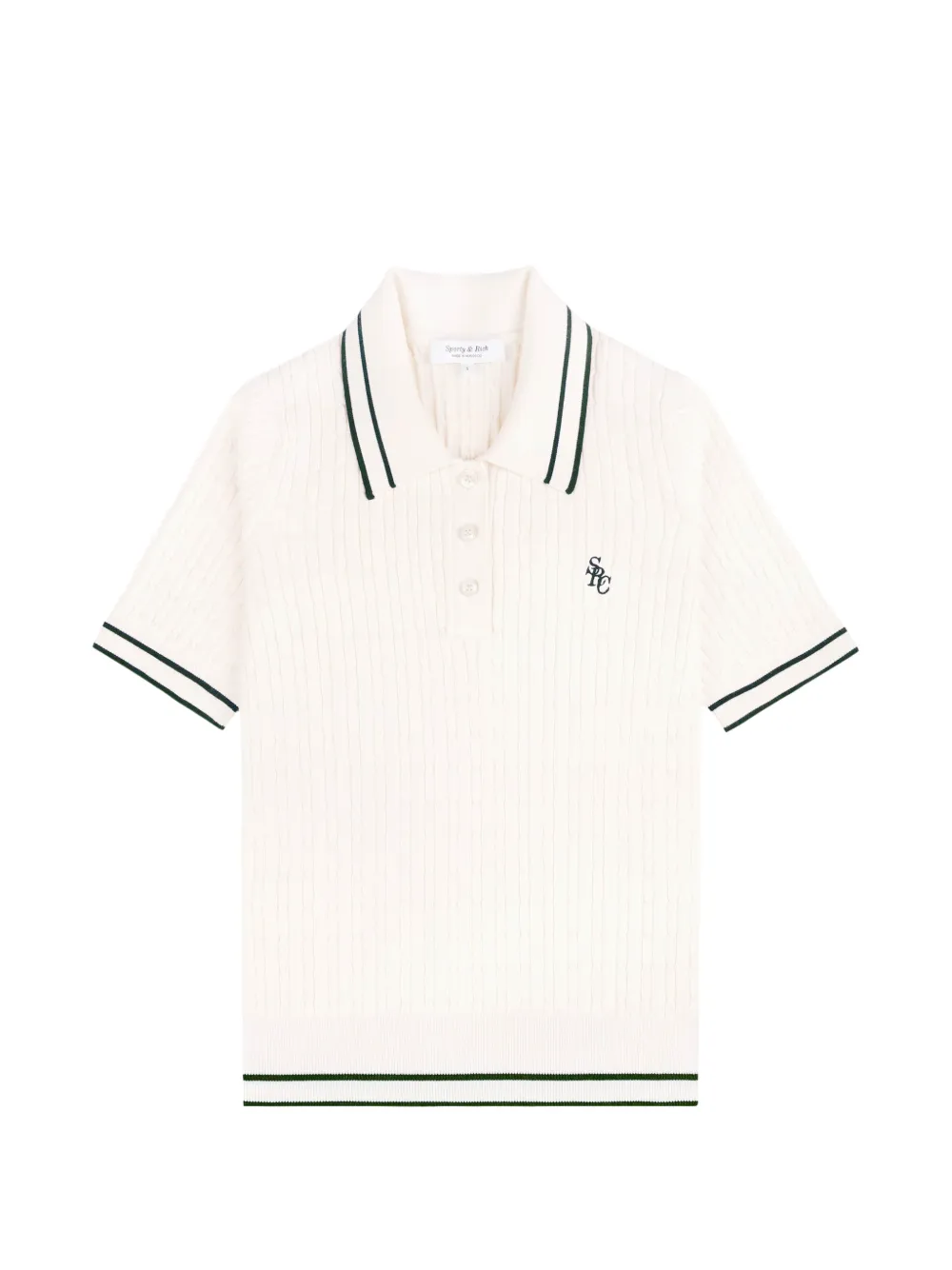 Sporty & Rich Kabelgebreid poloshirt Beige