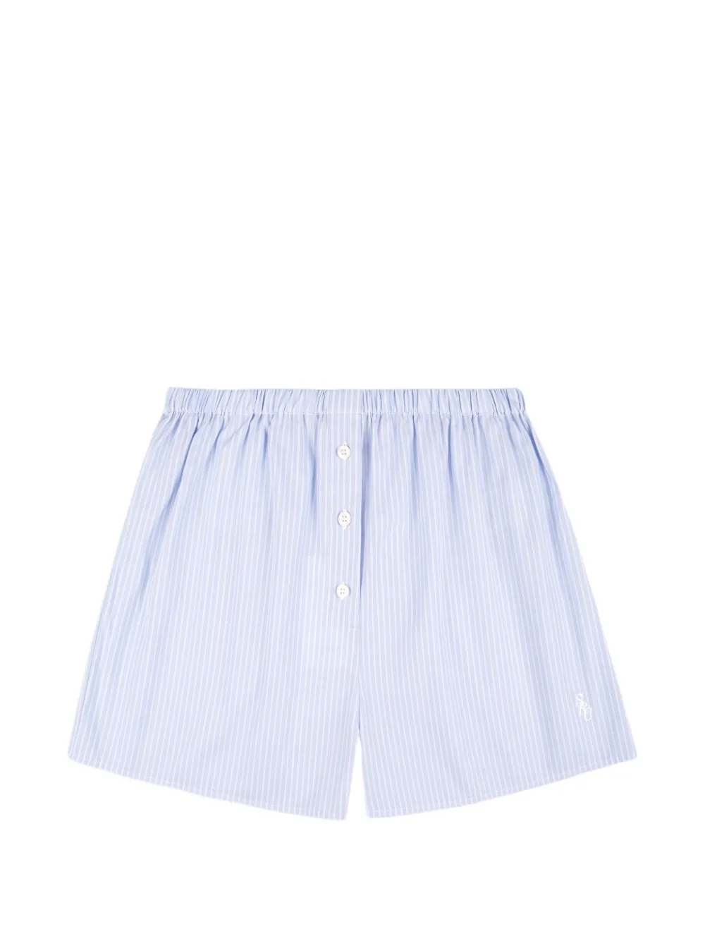 Sporty & Rich Shorts SRC Mini Boxer a righe - Blu