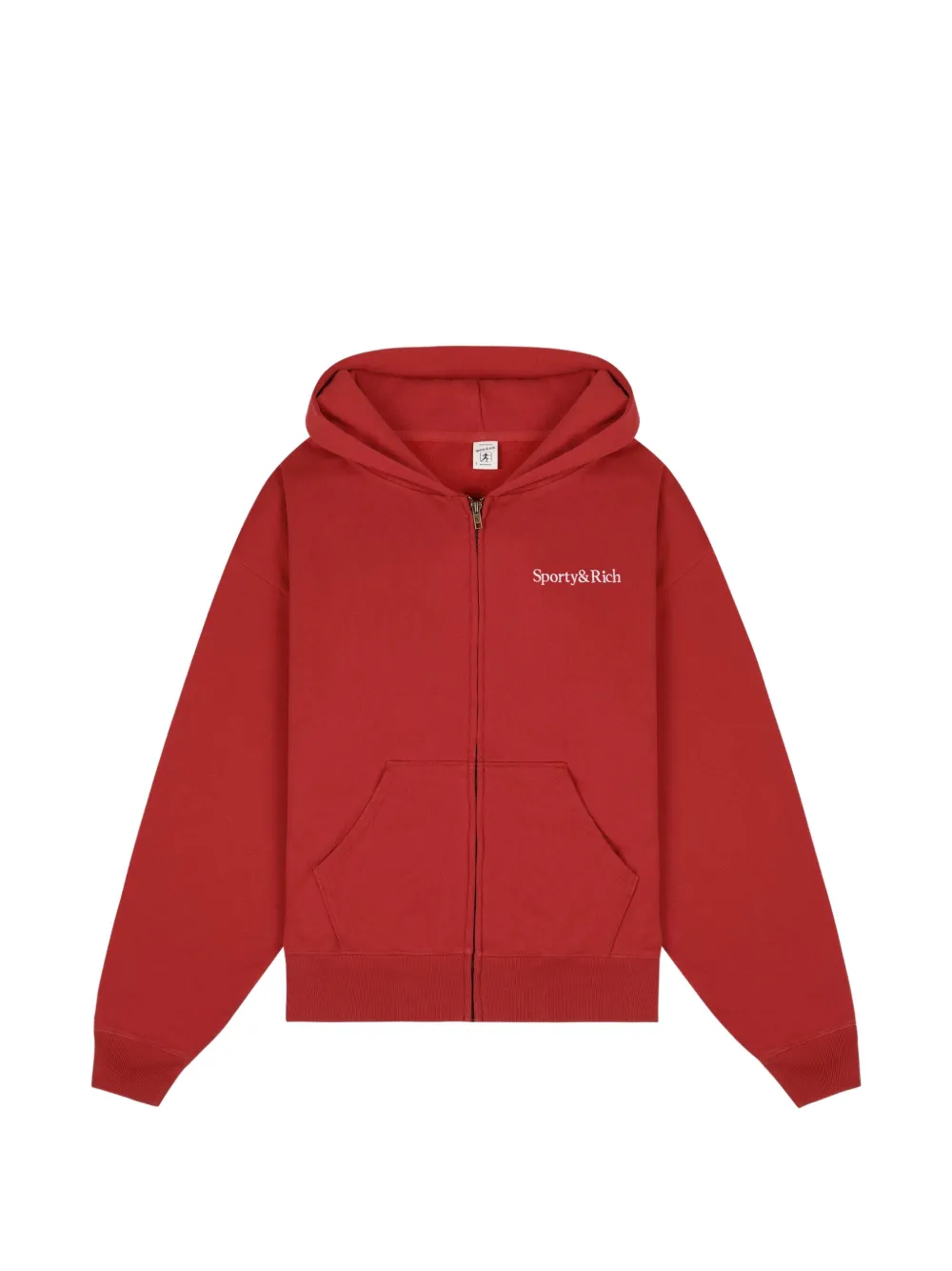 Sporty & Rich Kapuzenjacke mit Logo-Stickerei - Rot