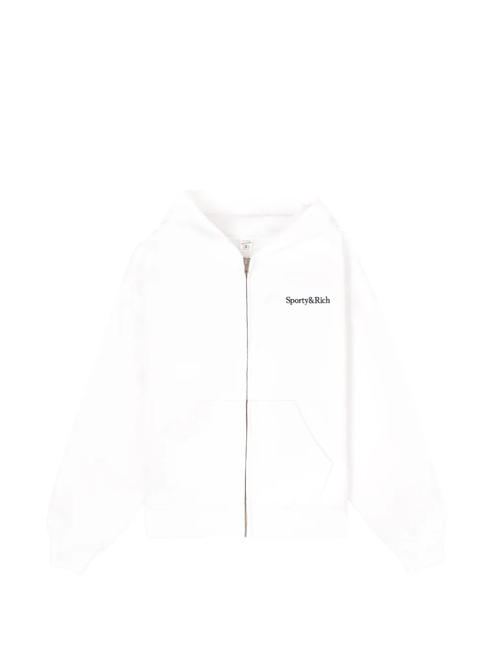 Sporty & Rich Serif Logo embroidered hoodie - White