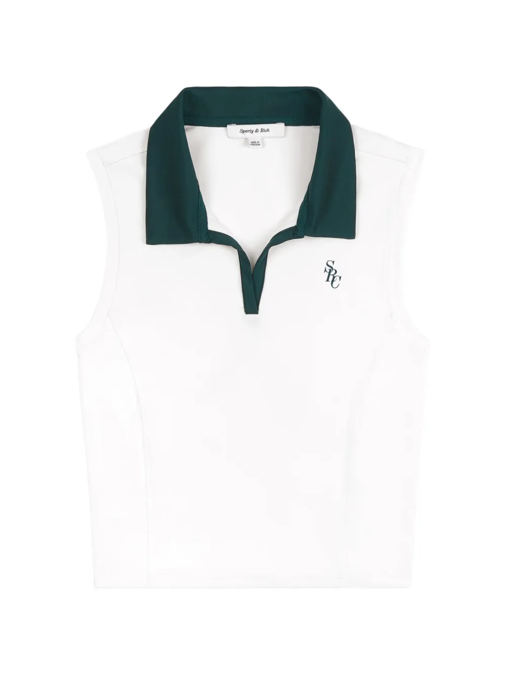 Sporty & Rich Polo smanicata Fanny SRC con logo - Bianco