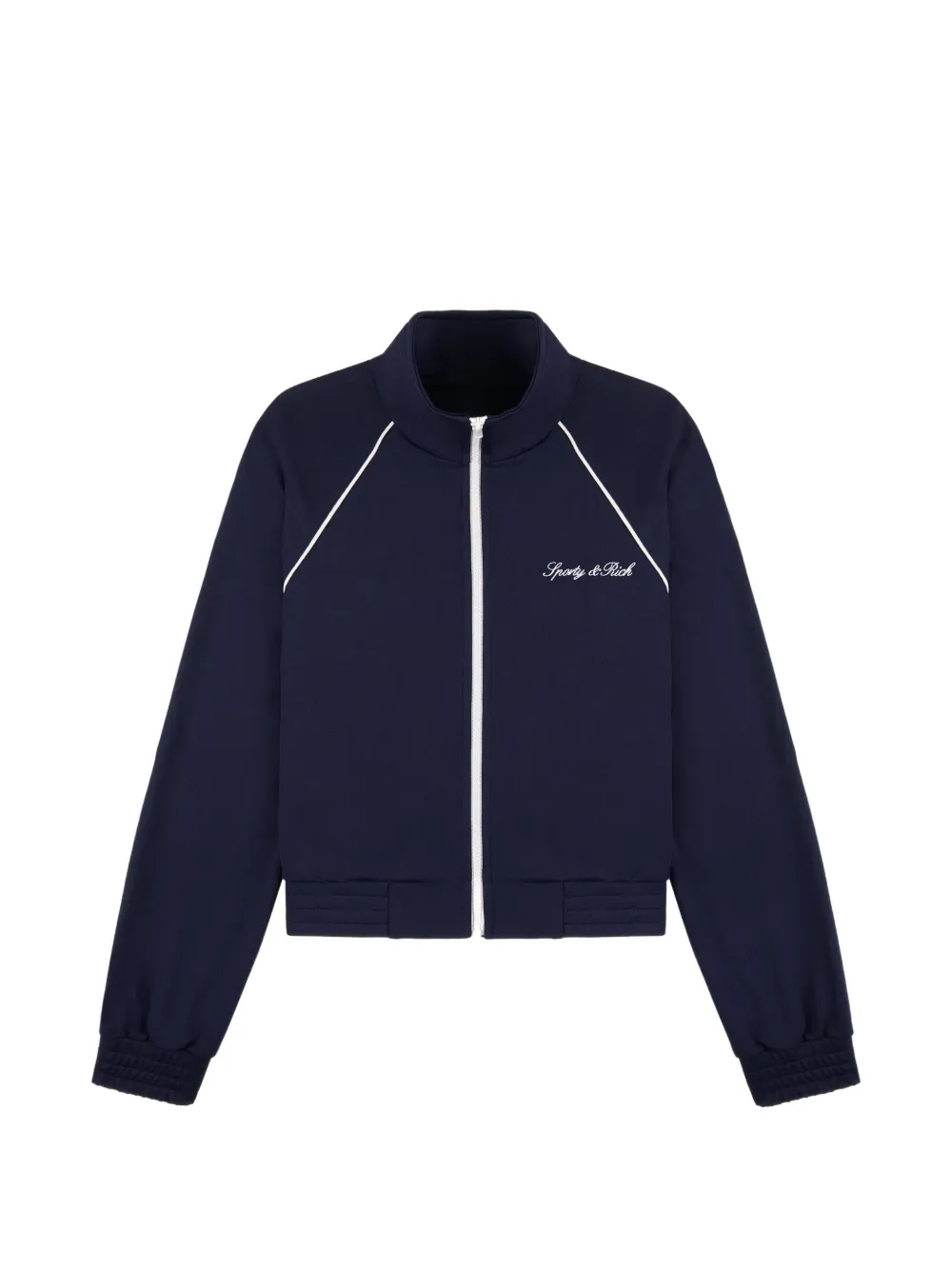 Sporty & Rich logo-embroidered piping track jacket - Blue