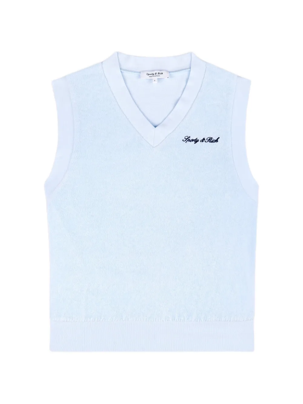 Sporty & Rich Gilet in spugna con logo ricamato - Blu