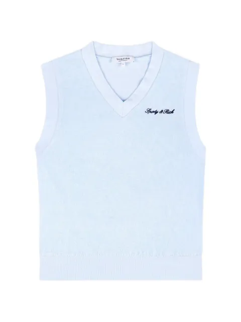 Sporty & Rich chaleco de tejido rizo con logo bordado