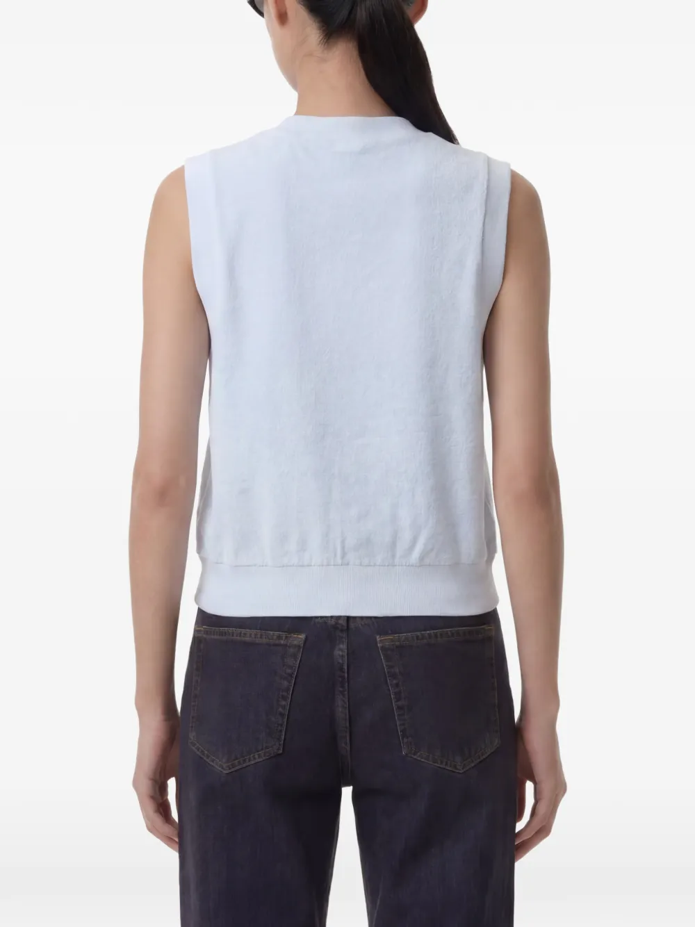 Sporty & Rich Badstof gilet met geborduurd logo Blauw