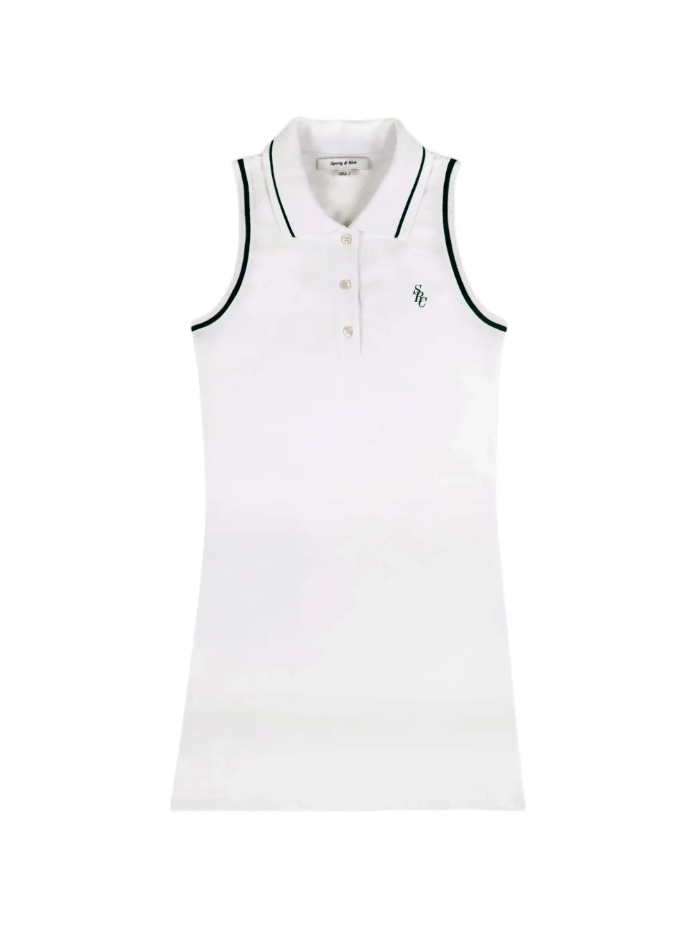 Sporty & Rich SRC sleeveless polo-collar mini dress - White