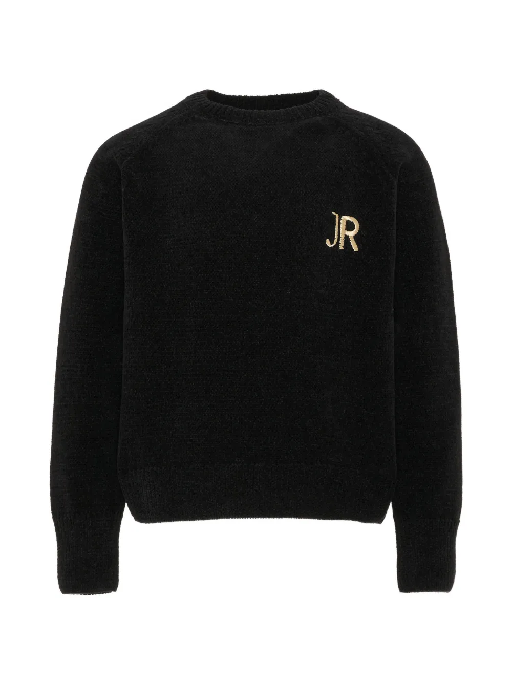 John Richmond Junior pull à logo brodé et rayures au dos - Noir