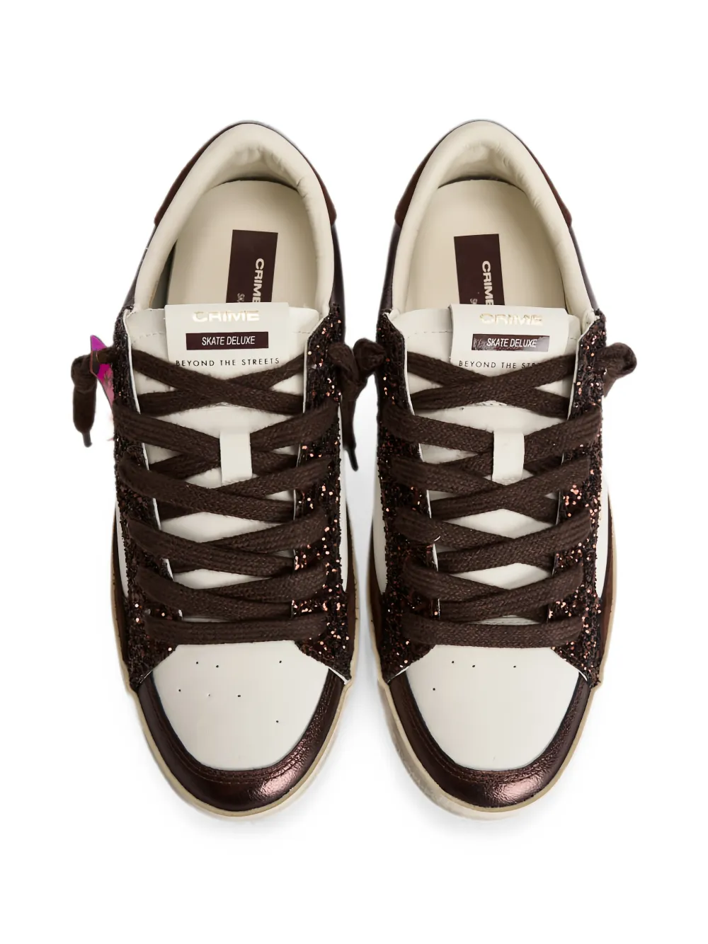 Crime London Skate Deluxe glitter-detail sneakers Wit