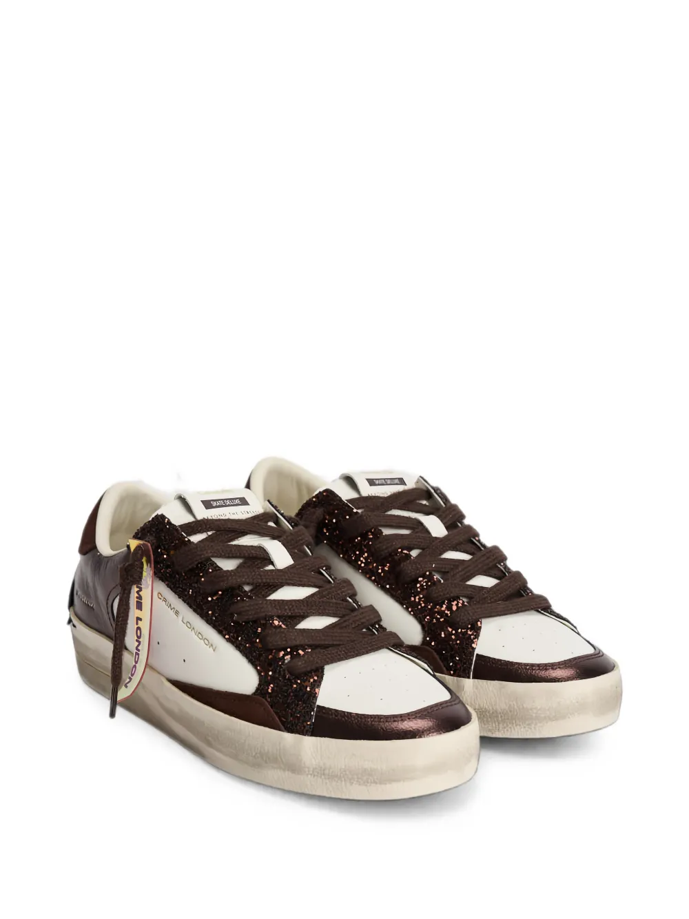 Crime London Skate Deluxe glitter-detail sneakers Wit