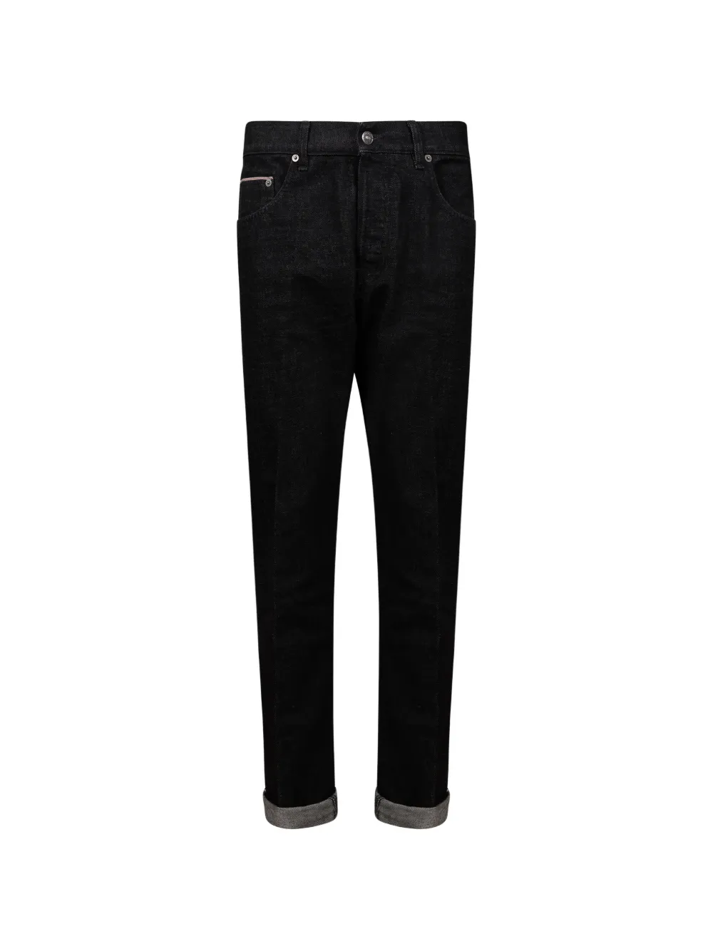 DONDUP logo-patch turn-up jeans - Nero