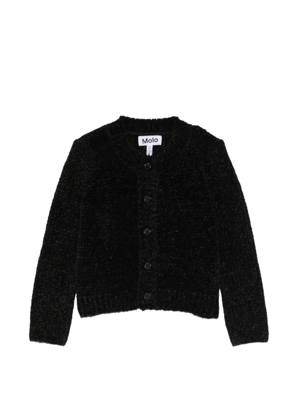 Molo Gilah button-up chenille cardigan Zwart