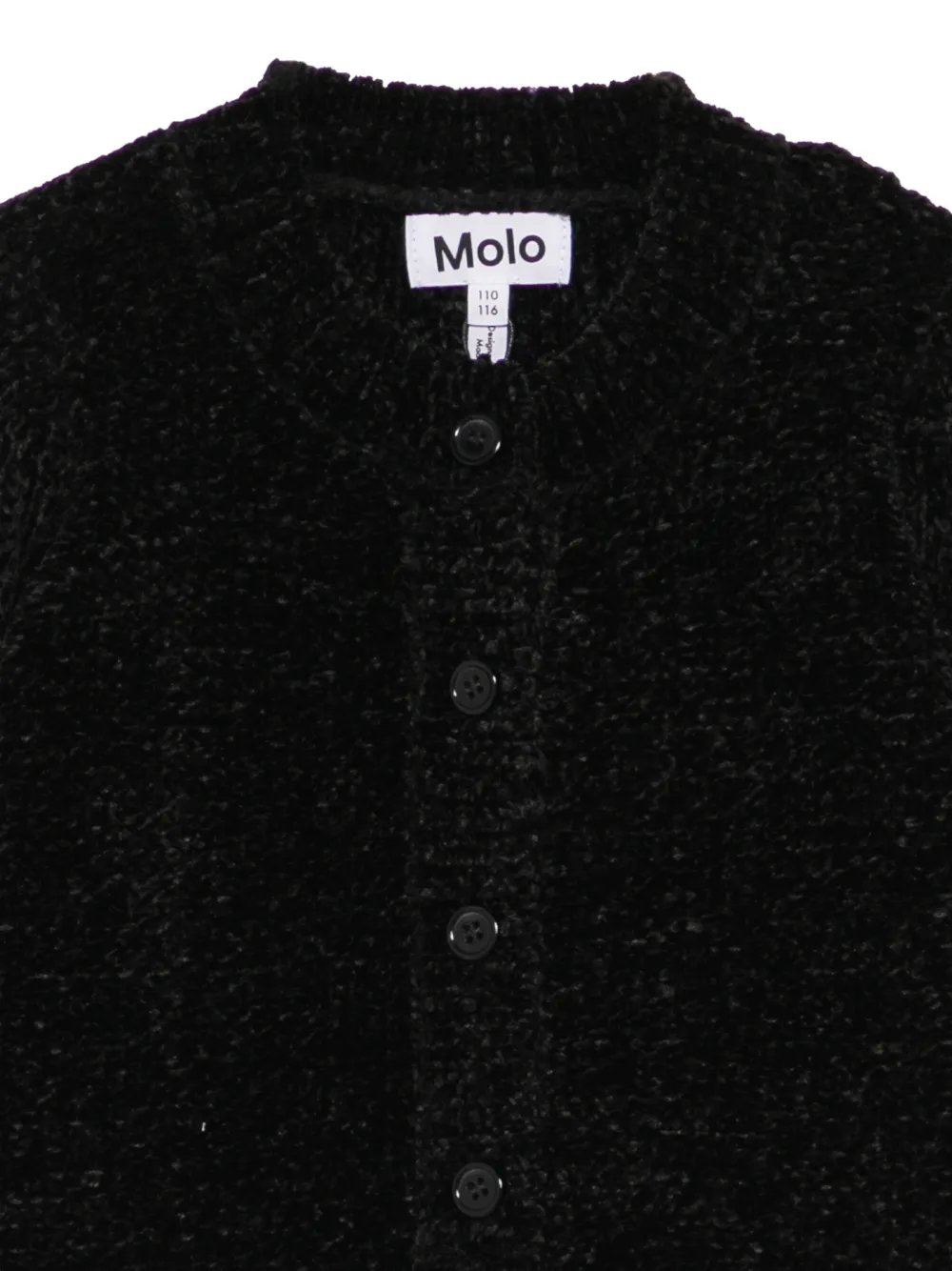 Molo Gilah button-up chenille cardigan Zwart