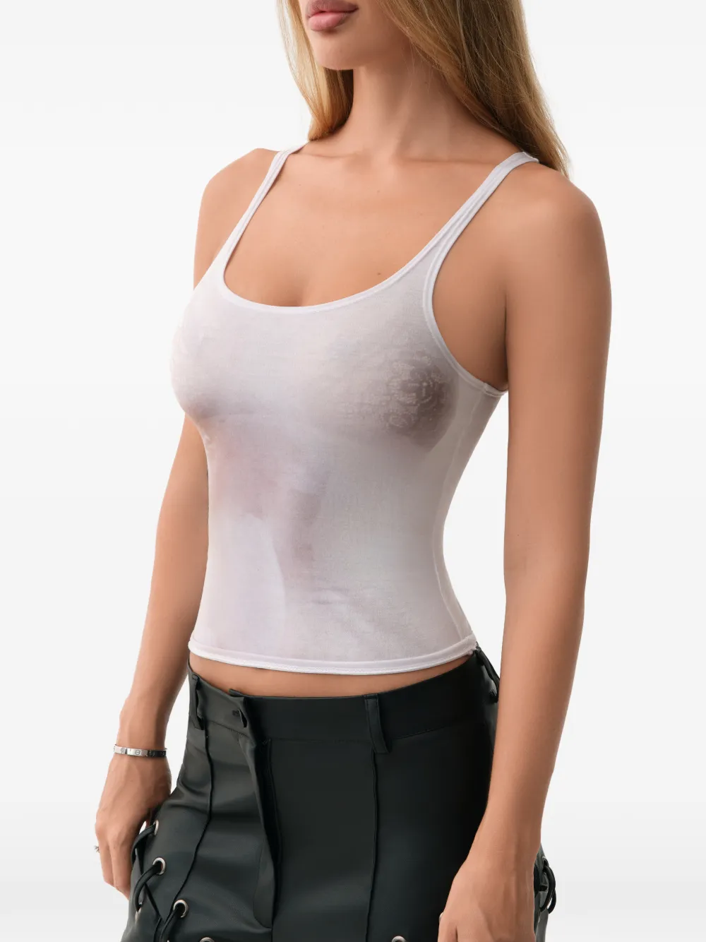 Lika illusion-print tank top Wit