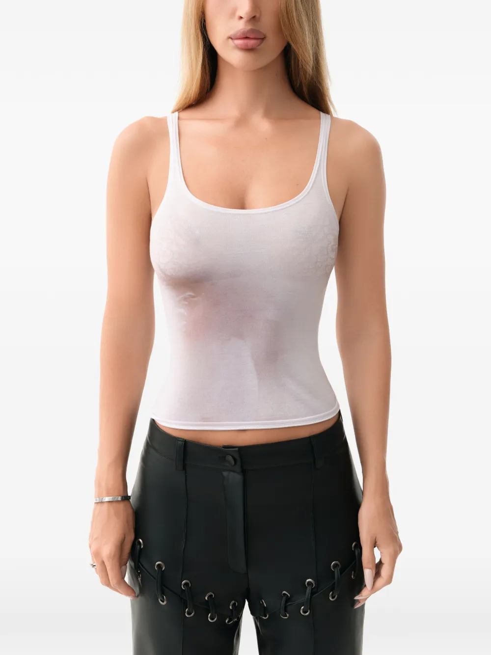 Lika illusion-print tank top Wit