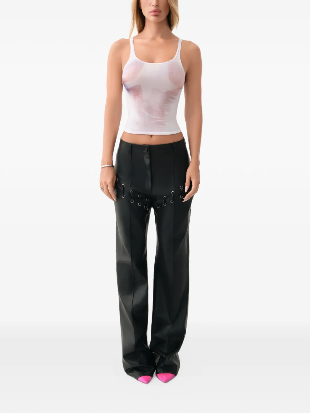 Lika illusion-print tank top Wit