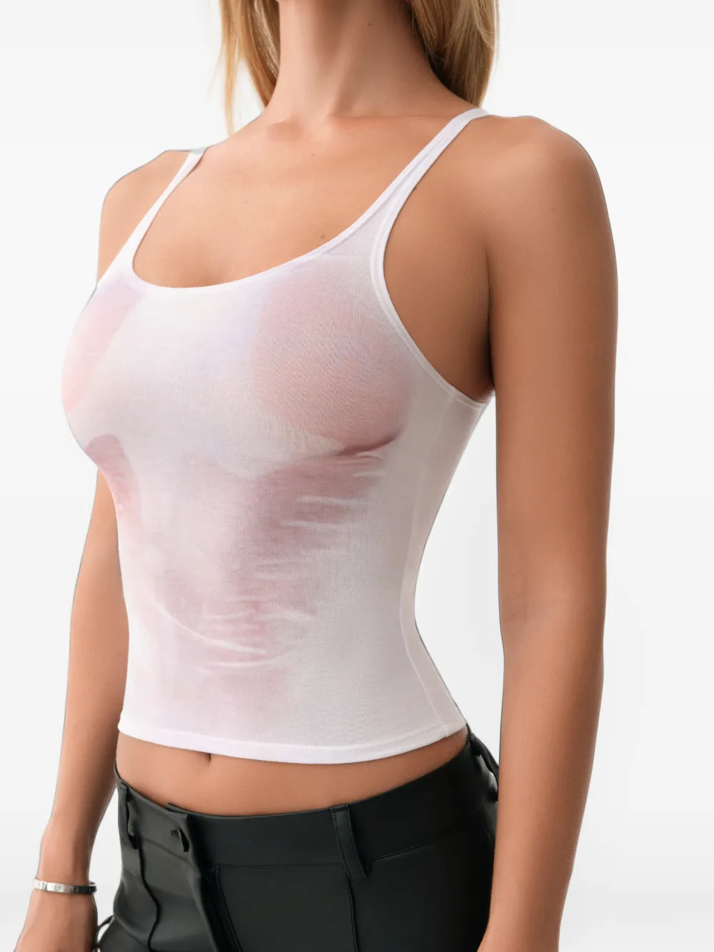Lika illusion-print tank top Wit