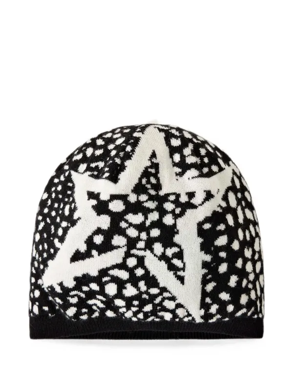 Perfect Moment Wool Jacquard Beanie in Black