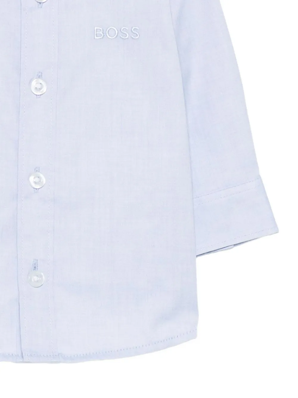 BOSS Kidswear Shirt met geborduurd logo Blauw