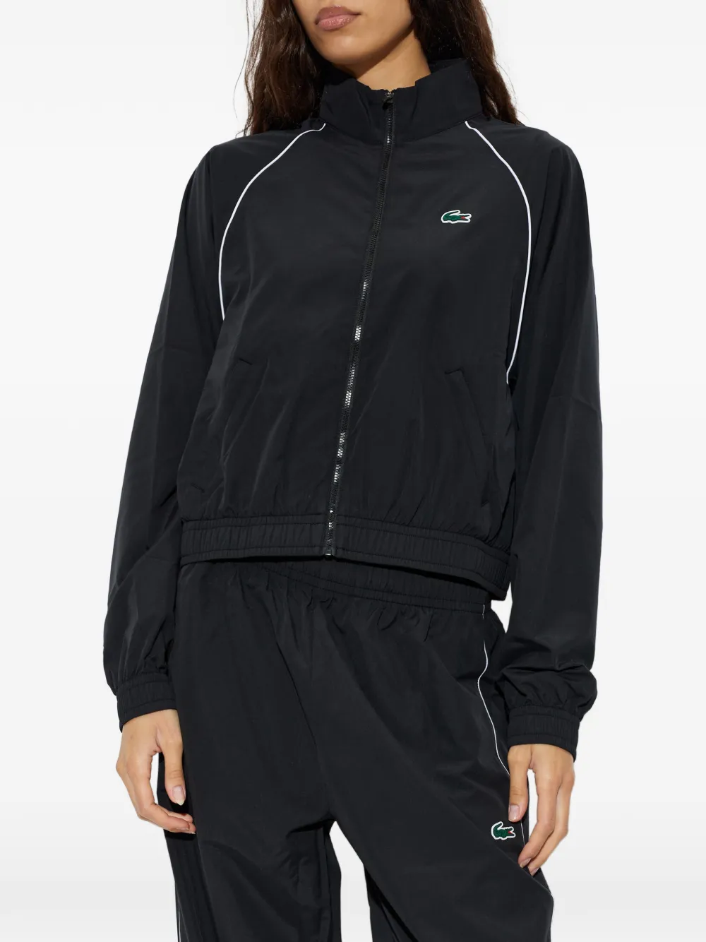 Lacoste Performance trainingsjack met bies Zwart