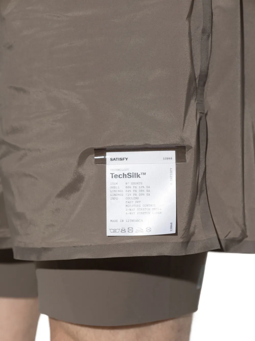 Satisfy TechSilk™ gelaagde hardloopshorts Bruin