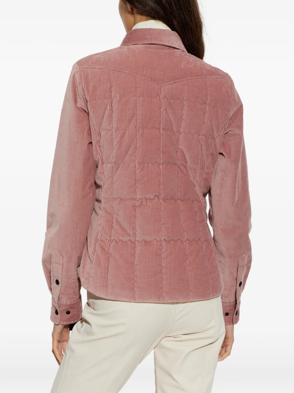 Moncler Grenoble Nangy gewatteerd ribfluwelen donsjack Roze